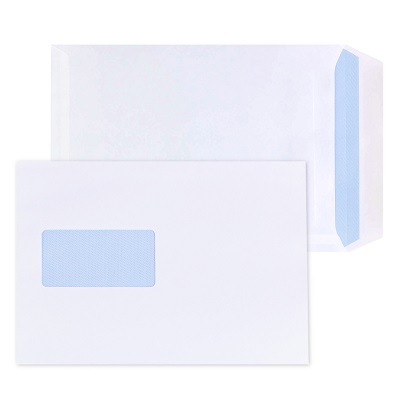 500 x C5 Window Self Seal Envelopes 229x162mm - White, 90gsm